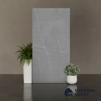 Punch Wall Tile TL 09951 4 ft x 2 ft Grey Vitrified Matte Finish Tile - 9 mm | Ideal for Living Room, Bedroom, Bathroom, Kitchen