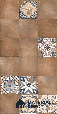 Patterned Wall Tile TL 09985 4 ft x 2 ft Brown Vitrified Matte Finish Tile - 9 mm | Ideal for Living Room,Bedroom,Bathroom,Kitchen