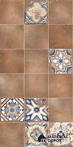 Patterned Wall Tile TL 09985 4 ft x 2 ft Brown Vitrified Matte Finish Tile - 9 mm | Ideal for Living Room,Bedroom,Bathroom,Kitchen