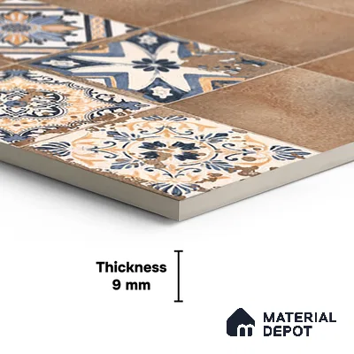 Patterned Wall Tile TL 09985 4 ft x 2 ft Brown Vitrified Matte Finish Tile - 9 mm | Ideal for Living Room,Bedroom,Bathroom,Kitchen