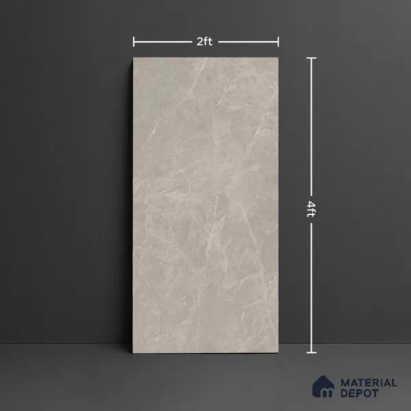 Marble Look Floor & Wall Tile TL 08123 Moonstone Grey 4 ft x 2 ft Vitrified Matte Finish - 9 mm | Random 4