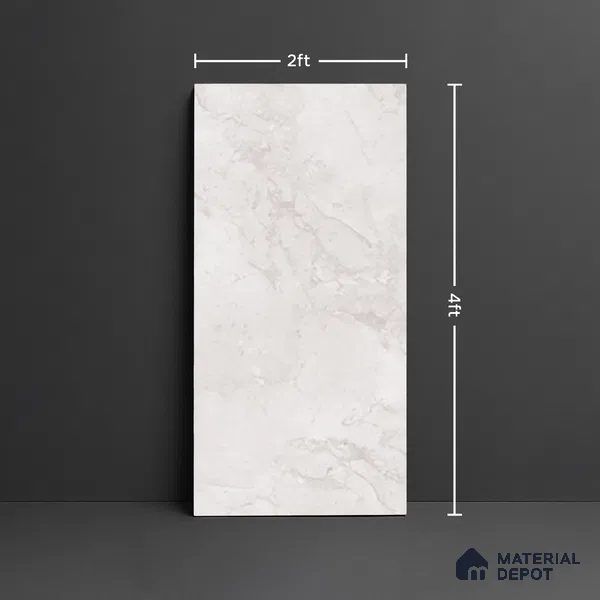 Marble Look Wall & Floor Tile TL 10140 Bottega Bianco 4 ft x 2 ft Vitrified Matte Finish - 9 mm