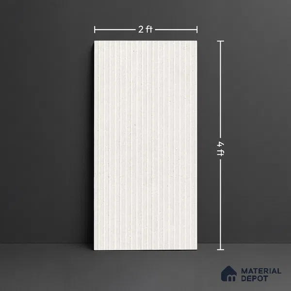 Punch Wall Tile TL 09936 4 ft x 2 ft Ivory Vitrified Matte Finish Tile - 9 mm | Ideal for Living Room,Bedroom,Bathroom,Kitchen