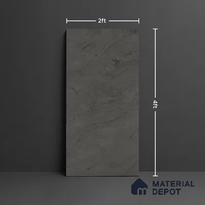 Marble Look Floor & Wall Tile TL 08111 B LC Englend Black 4 ft x 2 ft Vitrified Matte Finish - 9 mm | Random 7