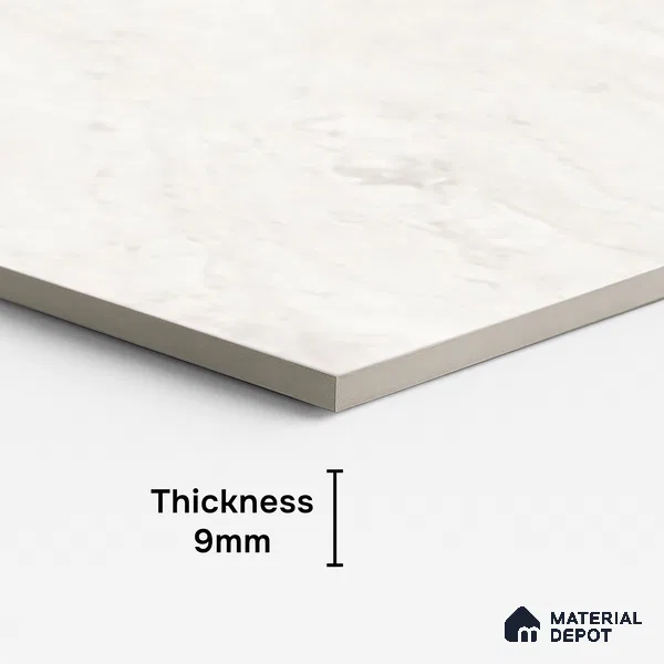 Marble Look Floor & Wall Tile TL 08111 LC Englend White 4 ft x 2 ft Vitrified Matte Finish - 9 mm | Random 7