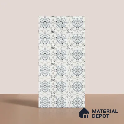 Patterned Wall Tile TL 09983 4 ft x 2 ft Blue Vitrified Matte Finish Tile - 9 mm | Ideal for Living Room,Bedroom,Bathroom,Kitchen