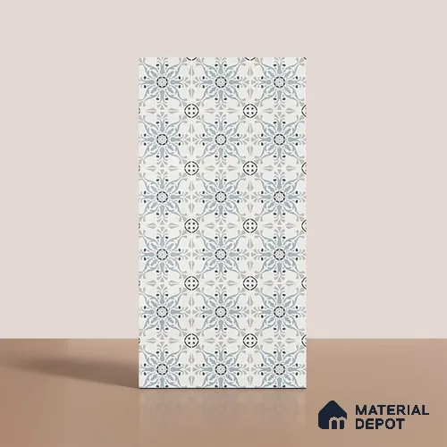 Patterned Wall Tile TL 09983 4 ft x 2 ft Blue Vitrified Matte Finish Tile - 9 mm | Ideal for Living Room,Bedroom,Bathroom,Kitchen