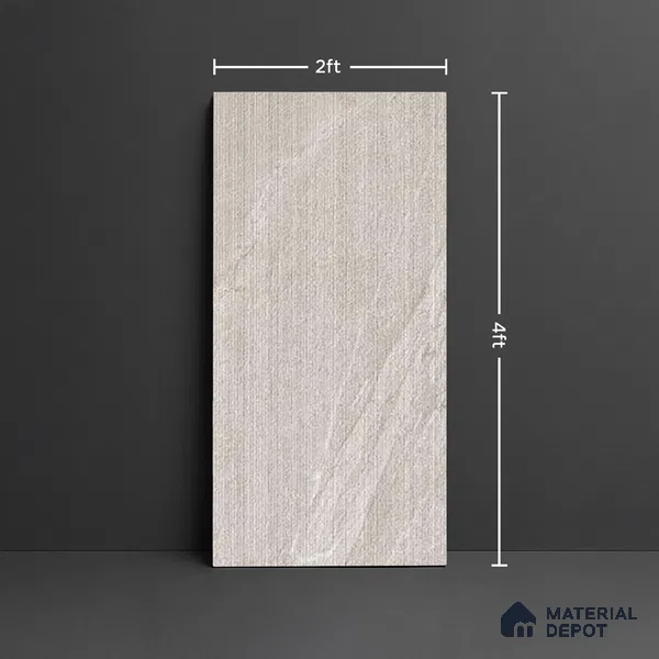 Punch Wall Tile TL 09946 4 ft x 2 ft Grey Vitrified Matte Finish Tile - 9 mm | Ideal for Living Room, Bedroom, Bathroom, Kitchen