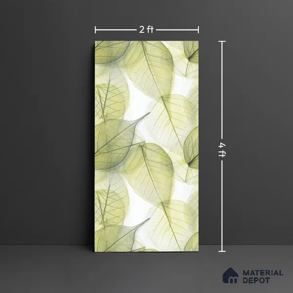 Floral Wall Tile TL 10437 Glossy Finish 4 ft x 2 ft Vitrified Tile- 9 mm | Suitable for Bathroom, Accent/Feature Wall, Dining Area