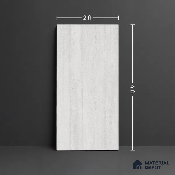 Stone Wall & Floor Tile TL 09932 B 4 ft x 2 ft Silver Vitrified Matte Finish Tile - 9 mm | Ideal for Living Room, Bedroom, Bathroom, Kitchen