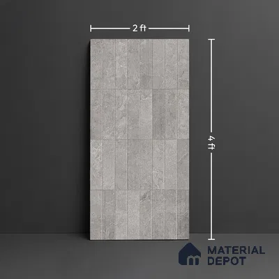 Punch Wall Tile TL 09948 4 ft x 2 ft Grey Vitrified Matte Finish Tile - 9 mm | Ideal for Living Room, Bedroom, Bathroom, Kitchen