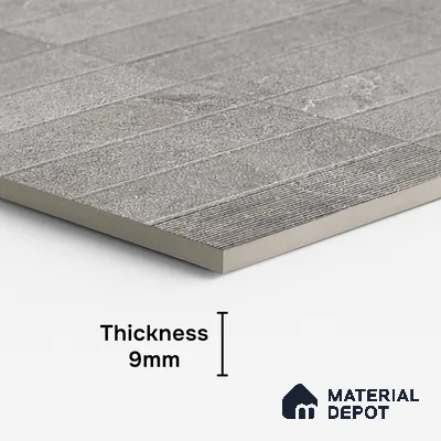 Punch Wall Tile TL 09948 4 ft x 2 ft Grey Vitrified Matte Finish Tile - 9 mm | Ideal for Living Room, Bedroom, Bathroom, Kitchen