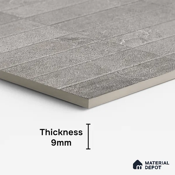 Punch Wall Tile TL 09948 4 ft x 2 ft Grey Vitrified Matte Finish Tile - 9 mm | Ideal for Living Room, Bedroom, Bathroom, Kitchen