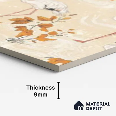 Patterned Wall Tile TL 09915 4 ft x 2 ft Beige Vitrified Matte Finish Tile - 9 mm | Ideal for Living Room,Bedroom,Bathroom,Kitchen