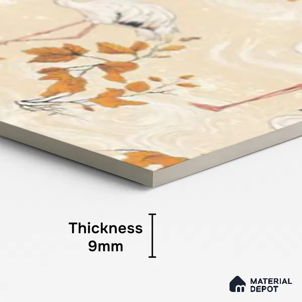 Patterned Wall Tile TL 09915 4 ft x 2 ft Beige Vitrified Matte Finish Tile - 9 mm | Ideal for Living Room,Bedroom,Bathroom,Kitchen