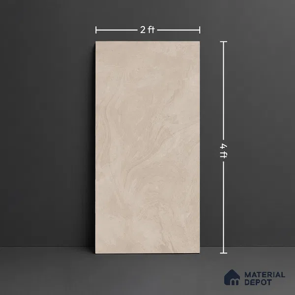 Stone Wall & Floor Tile TL 09952 D 4 ft x 2 ft Brown Vitrified Matte Finish Tile - 9 mm | Ideal for Living Room, Bedroom, Bathroom, Kitchen