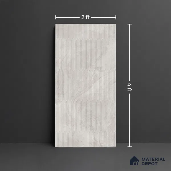 Punch Wall Tile TL 09952 E 4 ft x 2 ft Grey Vitrified Matte Finish Tile - 9 mm | Ideal for Living Room, Bedroom, Bathroom, Kitchen