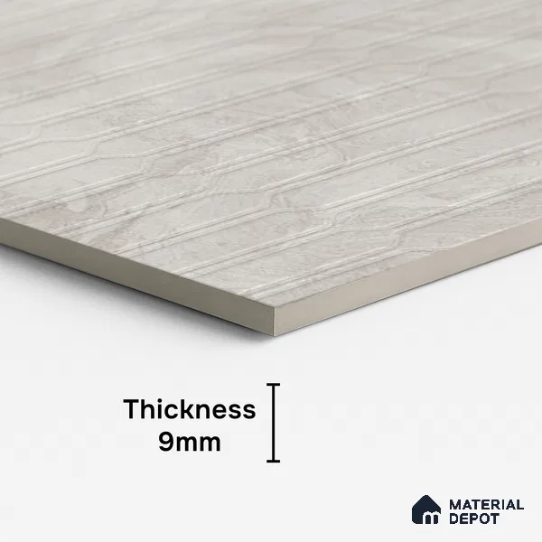 Punch Wall Tile TL 09952 E 4 ft x 2 ft Grey Vitrified Matte Finish Tile - 9 mm | Ideal for Living Room, Bedroom, Bathroom, Kitchen