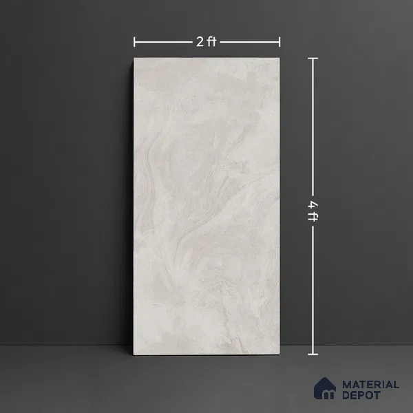 Stone Wall & Floor Tile TL 09952 F 4 ft x 2 ft Grey Vitrified Matte Finish Tile - 9 mm | Ideal for Living Room, Bedroom, Bathroom, Kitchen