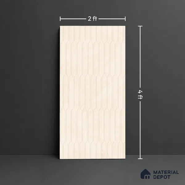 Punch Wall Tile TL 09952 4 ft x 2 ft Beige Vitrified Matte Finish Tile - 9 mm | Ideal for Living Room, Bedroom, Bathroom, Kitchen