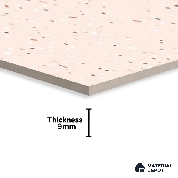 Terrazzo Wall & Floor Tile TL 07547 Cementi Pink Terrazo 4 ft x 2 ft GVT Vitrified Matte Finish - 9 mm (Sample)