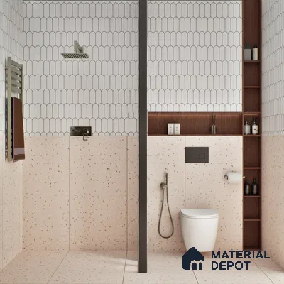 Terrazzo Wall & Floor Tile TL 07547 Cementi Pink Terrazo 4 ft x 2 ft GVT Vitrified Matte Finish - 9 mm (Sample)