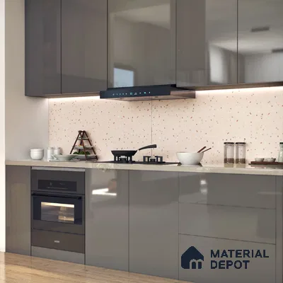 Terrazzo Wall & Floor Tile TL 07547 Cementi Pink Terrazo 4 ft x 2 ft GVT Vitrified Matte Finish - 9 mm (Sample)