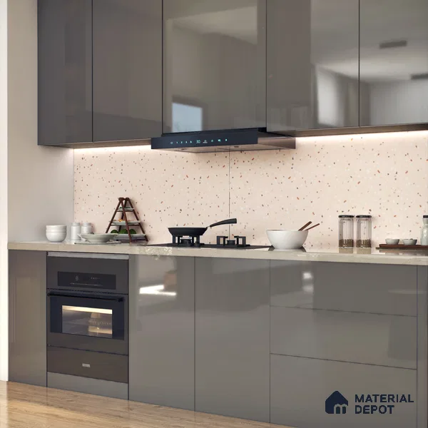 Terrazzo Wall & Floor Tile TL 07547 Cementi Pink Terrazo 4 ft x 2 ft GVT Vitrified Matte Finish - 9 mm (Sample)