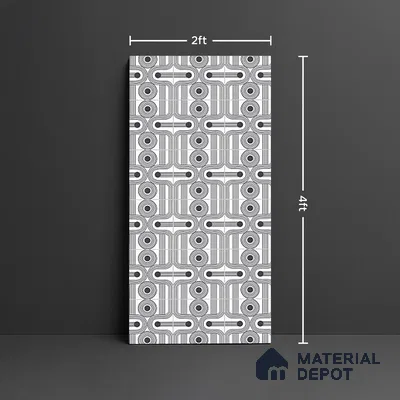 Patterned Wall Tile TL 09984 4 ft x 2 ft Grey Vitrified Matte Finish Tile - 9 mm | Ideal for Living Room,Bedroom,Bathroom,Kitchen