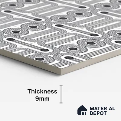 Patterned Wall Tile TL 09984 4 ft x 2 ft Grey Vitrified Matte Finish Tile - 9 mm | Ideal for Living Room,Bedroom,Bathroom,Kitchen