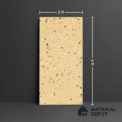 Terrazzo Wall & Floor Tile TL 09929 C 4 ft x 2 ft Beige Vitrified Matte Finish Tile - 9 mm | Ideal for Living Room, Bedroom, Bathroom, Kitchen