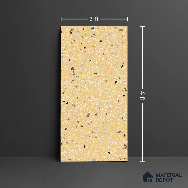Terrazzo Wall & Floor Tile TL 09929 C 4 ft x 2 ft Beige Vitrified Matte Finish Tile - 9 mm | Ideal for Living Room, Bedroom, Bathroom, Kitchen
