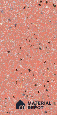 Terrazzo Wall & Floor Tile TL 09929 D 4 ft x 2 ft Red Vitrified Matte Finish Tile - 9 mm | Ideal for Living Room, Bedroom, Bathroom, Kitchen