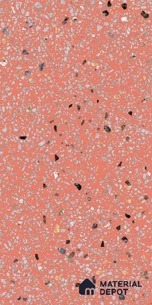 Terrazzo Wall & Floor Tile TL 09929 D 4 ft x 2 ft Red Vitrified Matte Finish Tile - 9 mm | Ideal for Living Room, Bedroom, Bathroom, Kitchen