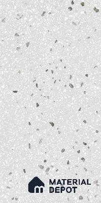 Terrazzo Wall & Floor Tile TL 09929 E 4 ft x 2 ft Silver Vitrified Matte Finish Tile - 9 mm | Ideal for Living Room, Bedroom, Bathroom, Kitchen