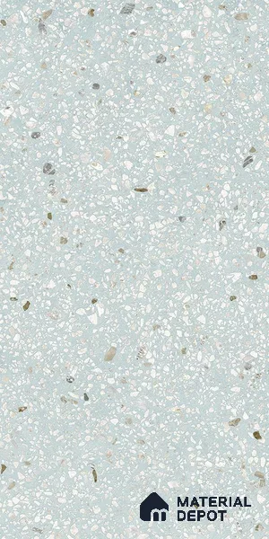 Terrazzo Wall & Floor Tile TL 09929 F 4 ft x 2 ft Blue Vitrified Matte Finish Tile - 9 mm | Ideal for Living Room, Bedroom, Bathroom, Kitchen
