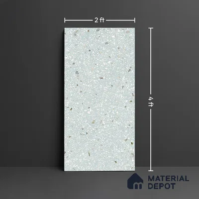 Terrazzo Wall & Floor Tile TL 09929 F 4 ft x 2 ft Blue Vitrified Matte Finish Tile - 9 mm | Ideal for Living Room, Bedroom, Bathroom, Kitchen