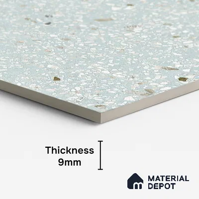 Terrazzo Wall & Floor Tile TL 09929 F 4 ft x 2 ft Blue Vitrified Matte Finish Tile - 9 mm | Ideal for Living Room, Bedroom, Bathroom, Kitchen