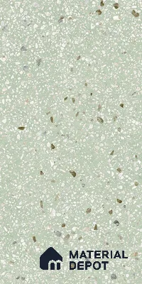 Terrazzo Wall & Floor Tile TL 09929 G 4 ft x 2 ft Green Vitrified Matte Finish Tile - 9 mm | Ideal for Living Room, Bedroom, Bathroom, Kitchen