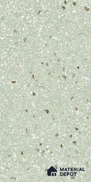 Terrazzo Wall & Floor Tile TL 09929 G 4 ft x 2 ft Green Vitrified Matte Finish Tile - 9 mm | Ideal for Living Room, Bedroom, Bathroom, Kitchen