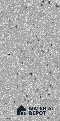 Terrazzo Wall & Floor Tile TL 09929 4 ft x 2 ft Black Vitrified Matte Finish Tile - 9 mm | Ideal for Living Room, Bedroom, Bathroom, Kitchen