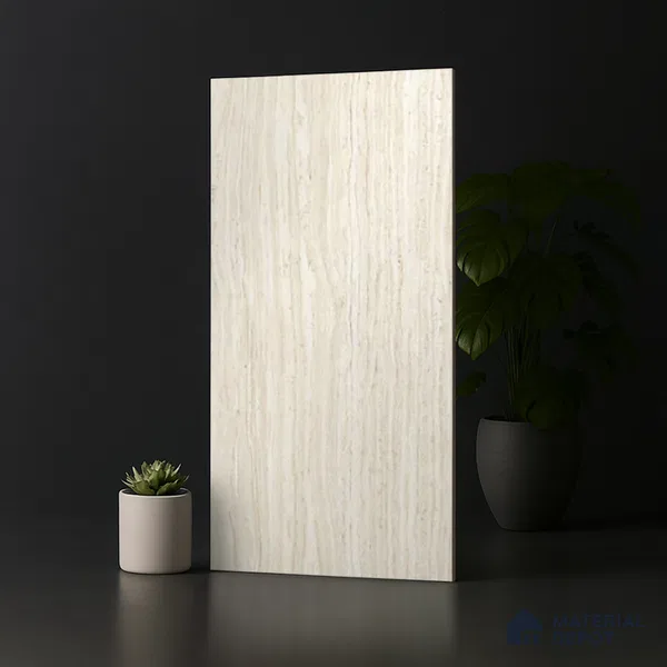Stone Wall & Floor Tile TL 09931 4 ft x 2 ft Ivory Vitrified Matte Finish Tile - 9 mm | Ideal for Living Room, Bedroom, Bathroom, Kitchen
