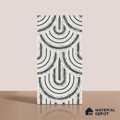 Patterned Wall Tile TL 09981 B 4 ft x 2 ft Grey Vitrified Matte Finish Tile - 9 mm | Ideal for Living Room,Bedroom,Bathroom,Kitchen