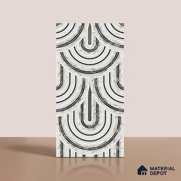 Patterned Wall Tile TL 09981 B 4 ft x 2 ft Grey Vitrified Matte Finish Tile - 9 mm | Ideal for Living Room,Bedroom,Bathroom,Kitchen