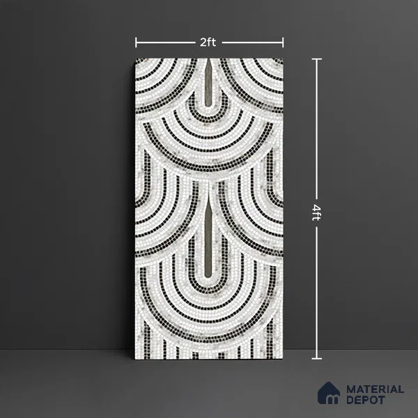 Patterned Wall Tile TL 09981 B 4 ft x 2 ft Grey Vitrified Matte Finish Tile - 9 mm | Ideal for Living Room,Bedroom,Bathroom,Kitchen