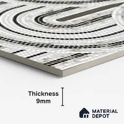 Patterned Wall Tile TL 09981 B 4 ft x 2 ft Grey Vitrified Matte Finish Tile - 9 mm | Ideal for Living Room,Bedroom,Bathroom,Kitchen