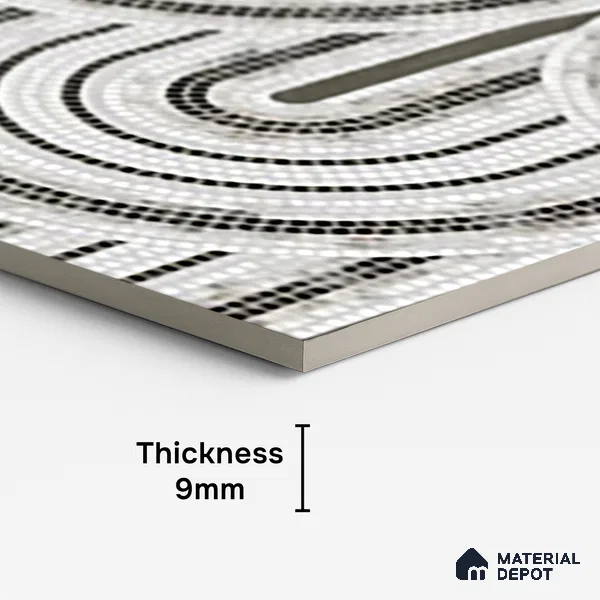 Patterned Wall Tile TL 09981 B 4 ft x 2 ft Grey Vitrified Matte Finish Tile - 9 mm | Ideal for Living Room,Bedroom,Bathroom,Kitchen