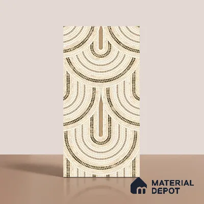 Patterned Wall Tile TL 09981 4 ft x 2 ft Beige Vitrified Matte Finish Tile - 9 mm | Ideal for Living Room,Bedroom,Bathroom,Kitchen