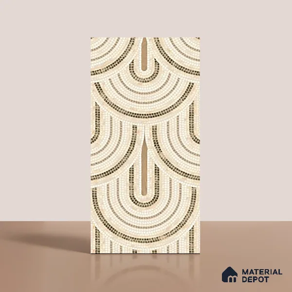 Patterned Wall Tile TL 09981 4 ft x 2 ft Beige Vitrified Matte Finish Tile - 9 mm | Ideal for Living Room,Bedroom,Bathroom,Kitchen