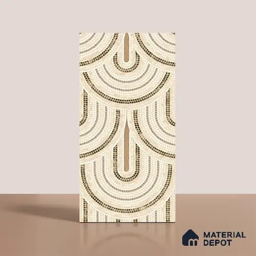 Patterned Wall Tile TL 09981 4 ft x 2 ft Beige Vitrified Matte Finish Tile - 9 mm | Ideal for Living Room,Bedroom,Bathroom,Kitchen